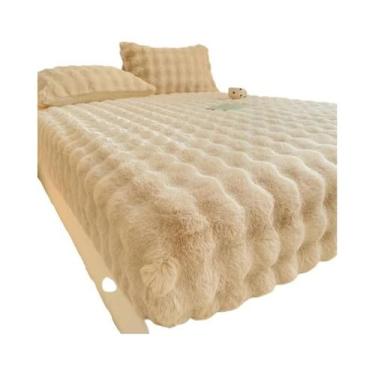 Imagem de Protetor De Colchão Elástico De Pelúcia Quente E Macio Para Inverno, C