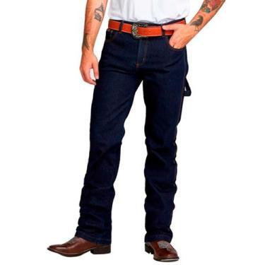 Imagem de Calça Jeans Masculina Carpinteiro Strech Pura Raça Premium, 46, Amacia