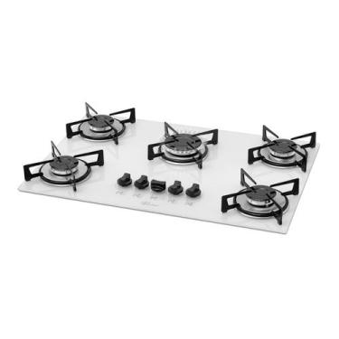 Imagem de Cooktop a Gás Fischer 5 Bocas Mesa Vidro Branco, Bivolt