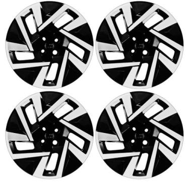 Imagem de Jogo Calota Aro 14 Onix Prisma Palio Siena Mobi Argo HB20 Preto/ Prata