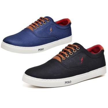 Imagem de Kit 2 Tênis Masculino Casual Sapatenis com Solado Confortável Ideal para o Dia a Dia e Estilo Urbano-Unissex