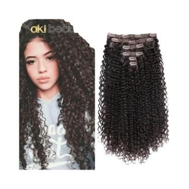 Imagem de Extensão De Cabelo Sintético Cacheado Kinky De 26 Polegadas Com Clipe,