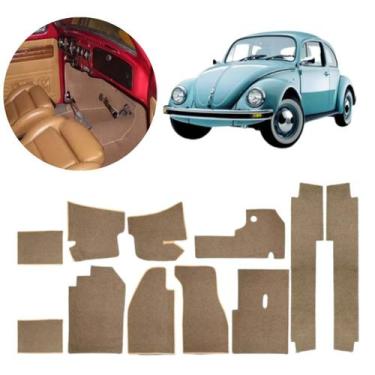 Imagem de Kit Forração Assoalho Fusca 1970 a 1995 11pçs Completo Carpete Bege - 
