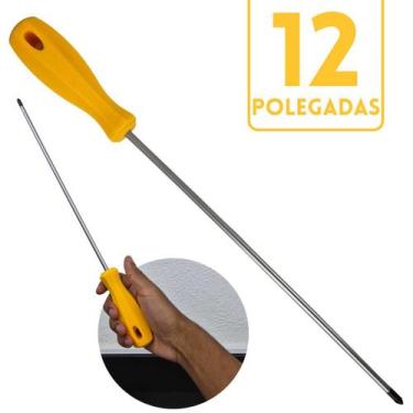 Imagem de Chave Phillips Longa 40cm 12 Pol Tanquinho Profissional Grande - Stand