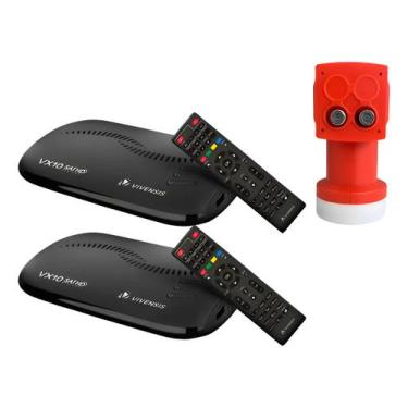 Imagem de 2 Receptores Digitais Vivensis + Lnbf Universal Duplo, Bivolt