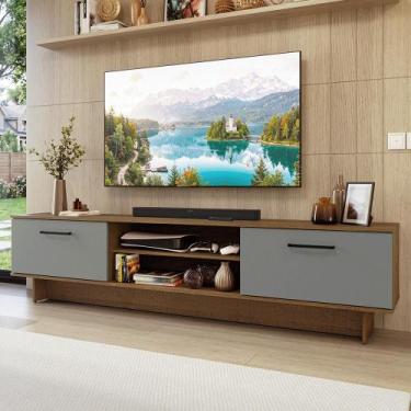 Imagem de Rack para TV até 80 Polegadas 218 cm 2 Portas R Agata Madesa, Rustic/C