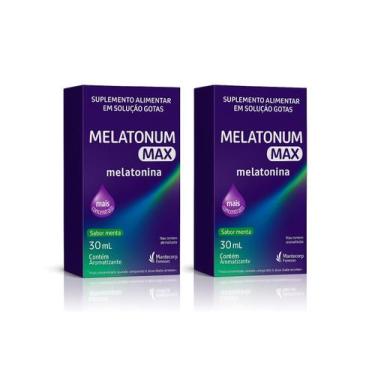 Imagem de Kit c/ 2 Melatoninas Melatonum Max 30ml Gotas Sabor Menta