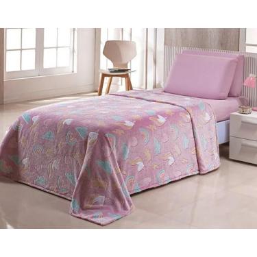 Imagem de Manta Flannel Infantil Shine 1,50 x 2,20 Andreza, Rainbow Pink
