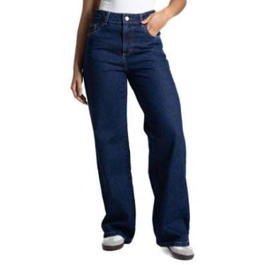 Imagem de Calça Jeans Sawary Wide Leg Petit - 282670 - Azul Escuro 38-Feminino