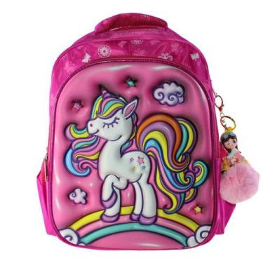 Imagem de Mochila Escolar Infantil 3D Alto Relevo Personag:Unicornio 2 - Elite