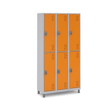 Imagem de Guarda-Volumes Aço 6 Portas Grandes Resistentes Cor:TRICOLOR - W3, LAR