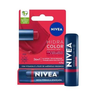 Imagem de Hidratante Labial Nivea Hidra Color Vermelho 2 em 1 com 4,8g