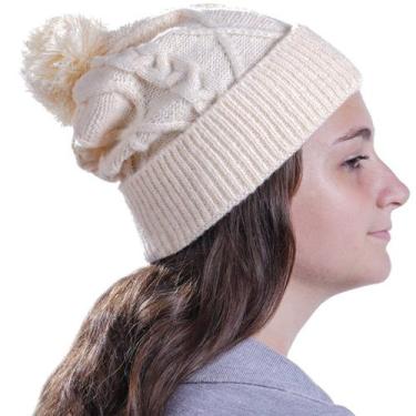 Imagem de Gorro com Pompom Feminino para Adulto  20x25 Macia - UseDue, Bege