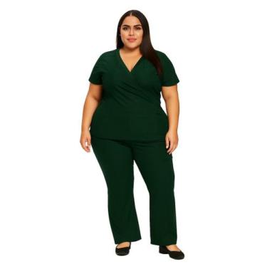 Imagem de conjunto enfermeira, pijama na malha com elastano - Nascer do Sol, Ver