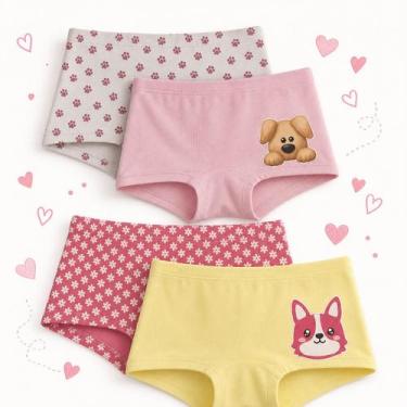 Imagem de Calcinha Infantil Boxer Box Short Shortinho Kit Com 4 Peças - Olícath,