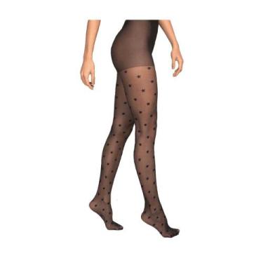 Imagem de Meia Calça Preta Fio 15 Trend Estrelas Loba by Lupo, M, Preto
