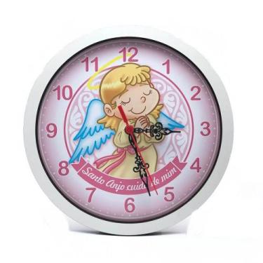 Imagem de Relógio Anjo Da Guarda Rosa Menina De Parede Religioso - FORNECEDOR 2
