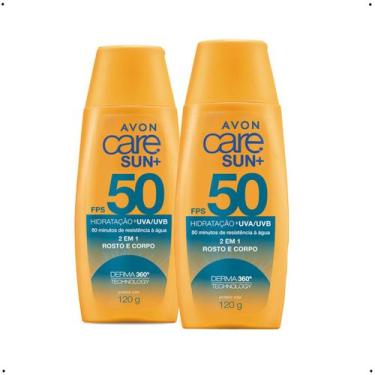 Imagem de Kit C/2 Protetor Solar Care Sun+ Fps 50 Avon 2 em 1 - 120g