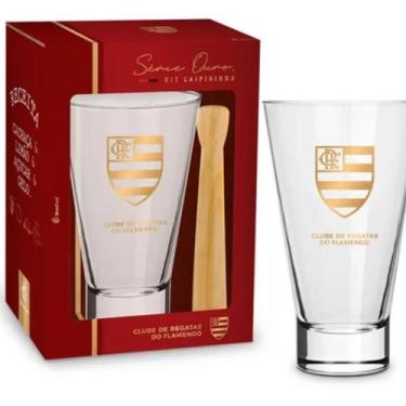 Imagem de Kit Caipirinha Long Serie Ouro Flamengo 400ml - Brasfoot