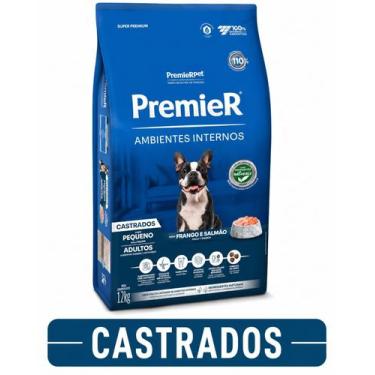 Imagem de Ração Premier Cães Adulto Castrado Peq Frango E Salmão 12kg