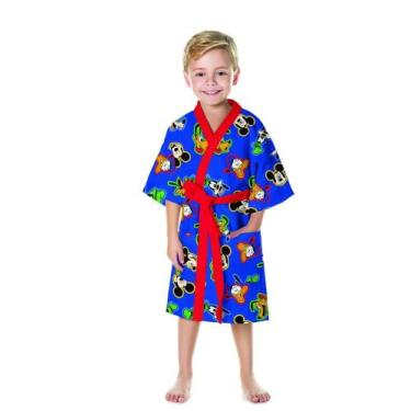 Imagem de Roupao Aveludado Infantil Quimono Estampado Mickey PP - Lepper