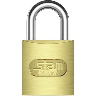 Imagem de Cadeado Convencional 20mm Zamac Latonado E-Coat Proteção Contra Corrosão Dourado