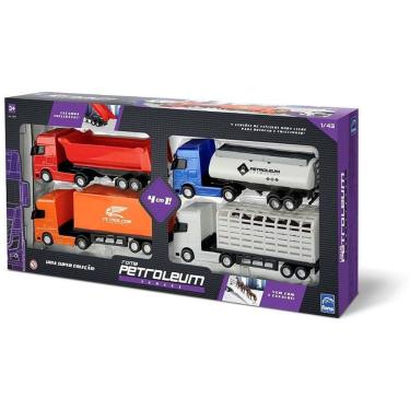 Imagem de Caminhão de Brinquedo Petroleum Series 4 em 1 Conjunto com Caçamba Inclinável e Tanque 9,5cm Roma