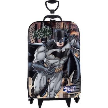 Imagem de Mochila Infantil com Rodinha Liga da Justiça Batman Estampa 3D em EVA Impermeável Maxtoy