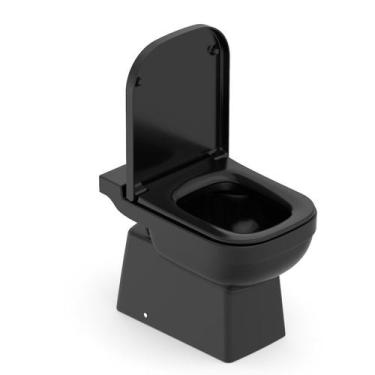 Imagem de Kit Bacia Convencional com Assento Polipropileno Elite Celite Preto/Br