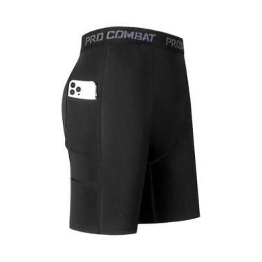 Imagem de Shorts De Compressão Masculinos De Tamanho Grande, Pretos, Secagem Ráp