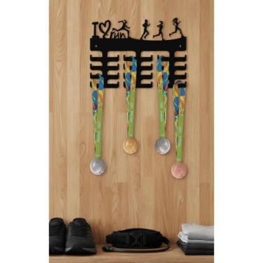 Imagem de Porta Medalhas Corrida Feminina MDF 6mm - Colecione Suas Vit - Congrat