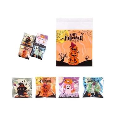 Imagem de Sacos De Doces De Halloween Com Abóboras E Fantasmas, Autoadesivos, 50