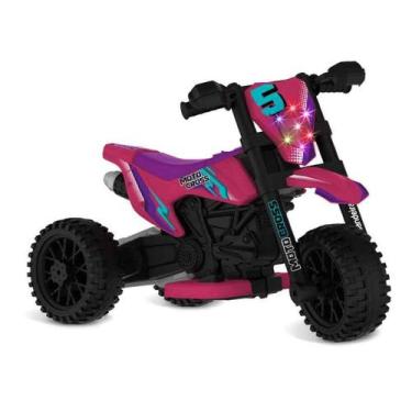 Imagem de Moto Cross Elétrica 6V Rosa Bandeirante