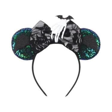 Imagem de Tiara De Orelhas De Rato Para Mulheres Com Lantejoulas E Laço, Acessór