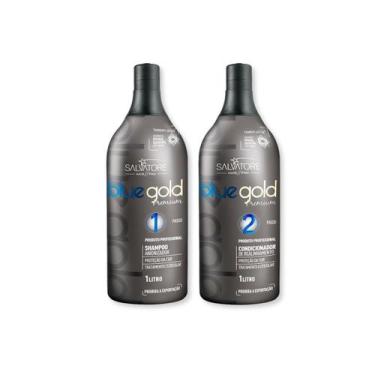 Imagem de Kit Blue Gold Premium Progressiva Sem Formol Salvatore 1L