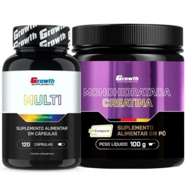 Imagem de Kit Multivitaminico 120 Caps + Creatina 100g Creapure Growth