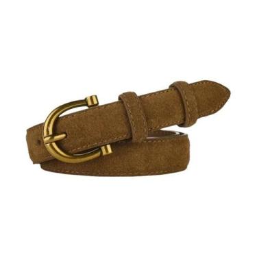 Imagem de Cinto Feminino De Couro Camurça Luxuoso Casual Versátil Para Negócios 