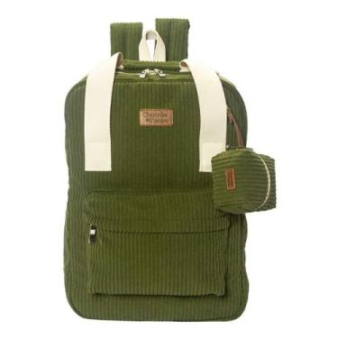 Imagem de Mochila Exclusiva Velvet Oliva Com Porta Chupeta - 02 peças - 002 CHEI