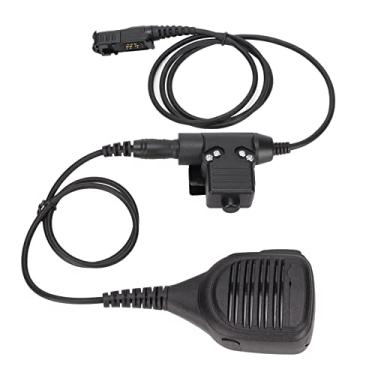 Imagem de Microfone de rádio remoto, microfone de ombro Walkie Talkie 7,1 mm fio PU com U94 PTT para MTP3250 para XiR