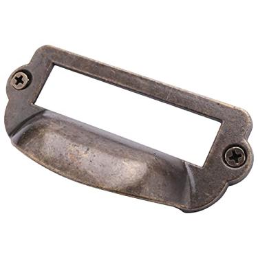 Imagem de 16 peças 82x39mm Antique Bronze Cartão Titular Gaveta Pull/Etiquete Frames Cartão/Tag Pull/Gabinete Moldura Punho/Titular do Cartão de Nome do Arquivo YYDFPIIA
