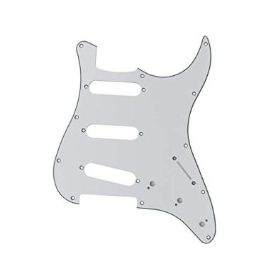 Imagem de Escudo Dolphin 1725 Branco com 3 Camadas com Aberturas SSS para Guitarra Stratocaster