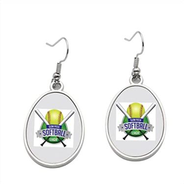 Imagem de Brincos com emblema da liga de softball, brincos pendurados para meninas, presente de festa de aniversário dos namorados, Metal, Sem pedras preciosas