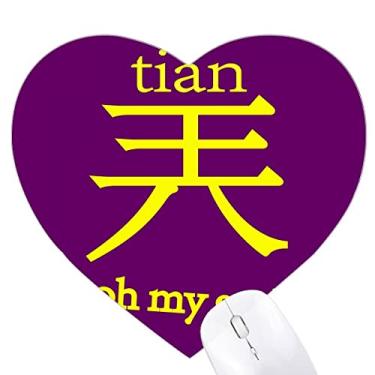 Imagem de Interessante tradicional personagem chinês Termos coração Mousepad Tapete de borracha para escritório