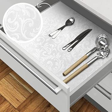 Imagem de Forro Armário Gaveta Prateleira Arabesco Branco 3 MetroX45cm