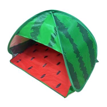 Imagem de NEWMIND Abrigo para praia, proteção solar instantânea com suporte para telefone, barco de praia, mini barraca de sombra automática anti-UV para piquenique ao ar livre na praia acampamento - melão de pano prateado