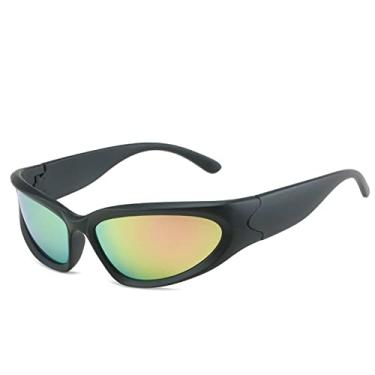 Imagem de Óculos de sol sem aro feminino uma peça óculos de sol esportivos para homens moda colorida vintage óculos sem moldura tons de espelho, 20896 preto rosa, com uma chave de fenda