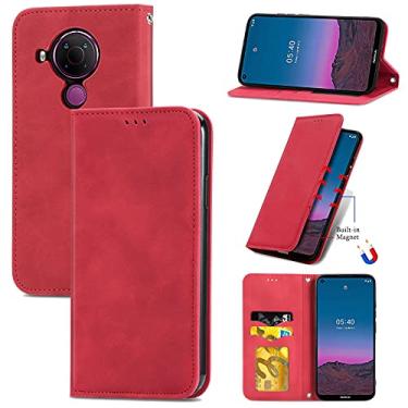 Imagem de YUNCHAO Caixa de telefone Para Nokia 5.4 Retro Skin Feel Business Business Horizontal Flip Leather Case com titular e slots de cartão e carteira e moldura fotográfica capa para celular