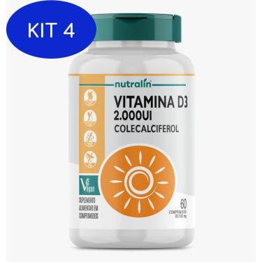 Imagem de Kit 4 Vitamina D3 2.000Ui Colecalciferol 60 Capsulas
