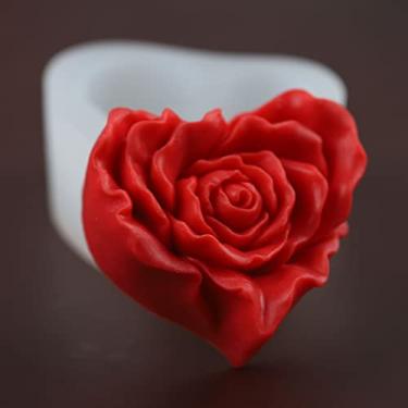 Imagem de Molde de flor de rosa de 9 cm, molde de sabonete de rosa feito à mão, molde de silicone de peônia para vela de resina, molde de decoração de bolo, molde de flor de rosa, molde de sabonete redondo