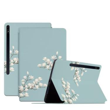 Imagem de ZiEuooo Capa protetora de TPU moderna elegante e requintada durável para tablet Samsung Galaxy S7 Plus FE S8 Plus S2 A8 A7 A 10.1 10.5 polegadas E 9.6 (S8 11 X700 X706, flor 4)